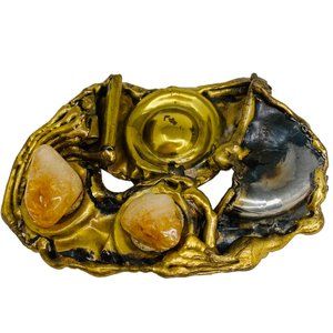Belt Buckle with Citrine Stones (Large)